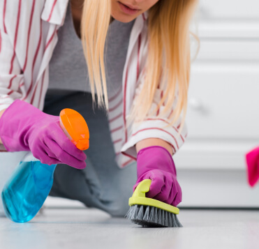 Spray Cleaning Floor